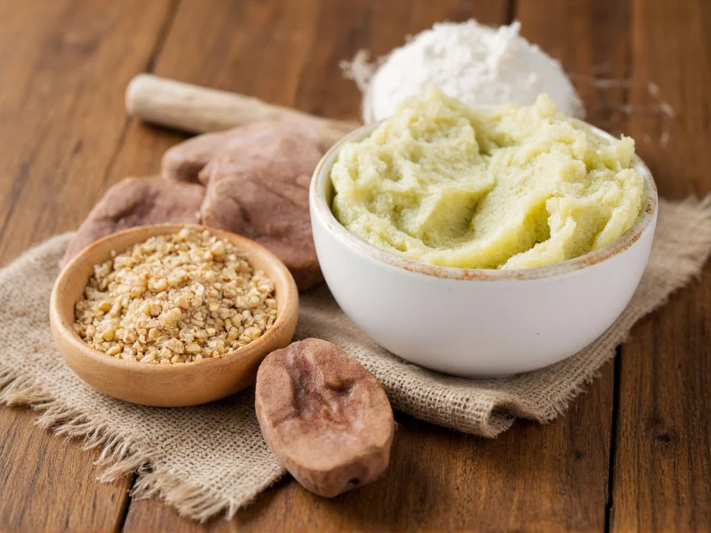 Natural ingredients for homemade face scrub on wooden table