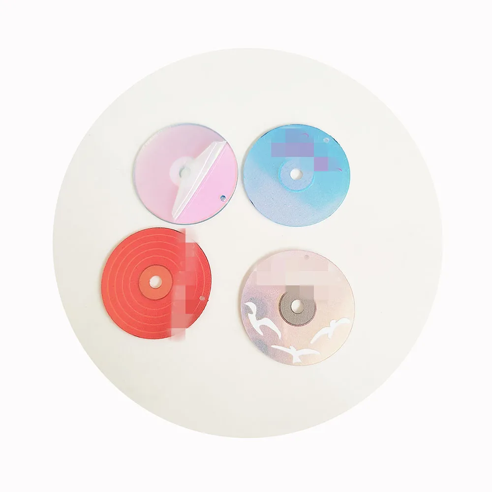 100pcs/lot Classic Round Music Record  Resin Planar Flatback Cabochon Acrylic Charms for Craft Jewelry Making Findings