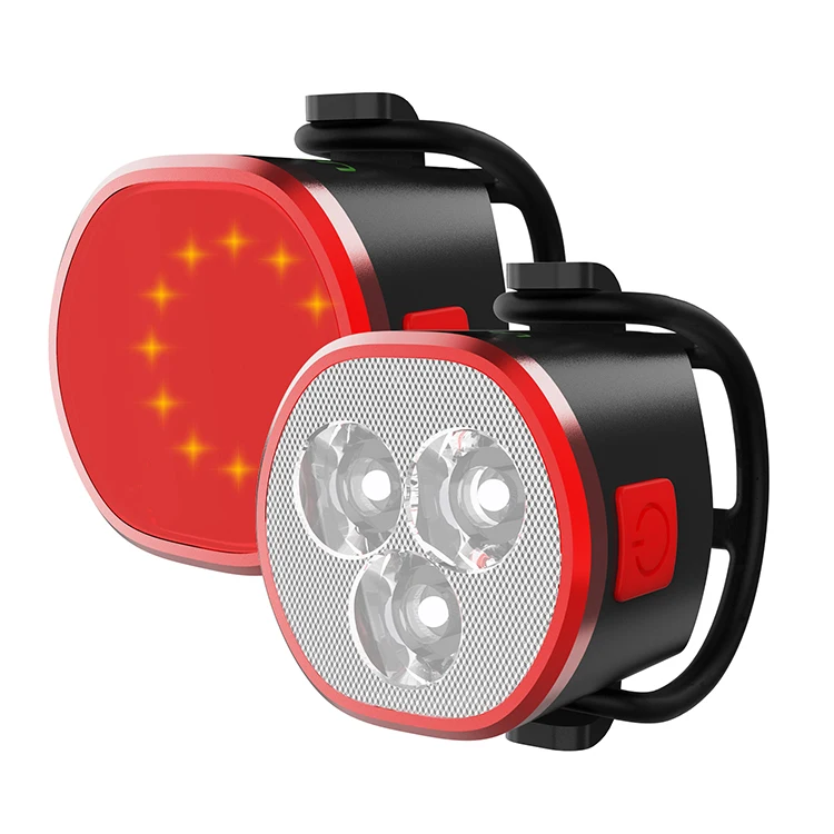 

Super Bright USB Rechargeable Bicycle Lights IPX4 Waterproof Mountain Road Bike Lights Rechargeable Front Bike Light Set