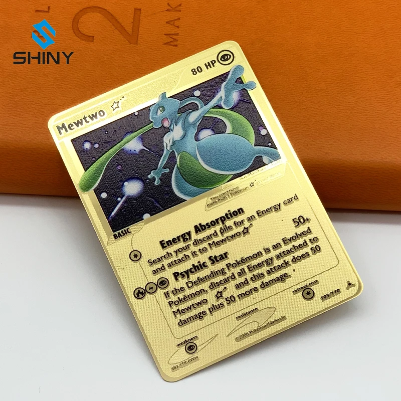 

Pokemon Mewtwo Gold Star Metal Pokemon Card GX - Trading Card Games