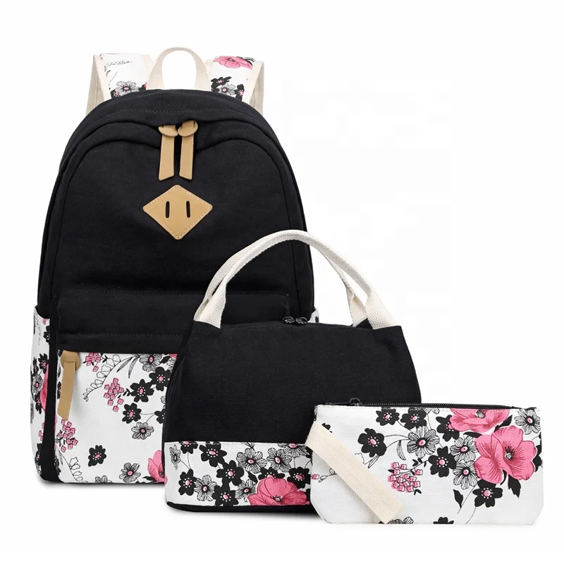 

canvas backpacks for school girls school bag for children 3pcs bag set