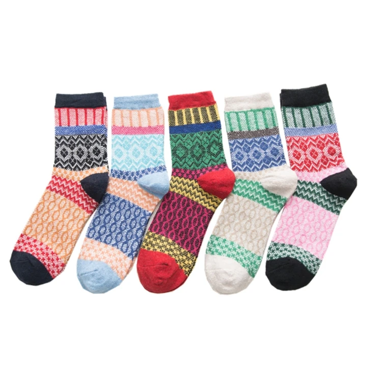 

Autumn/winter warm lady rabbit winter cute fuzzy fleece socks Christmas double road blue deer tube stockings, As picture