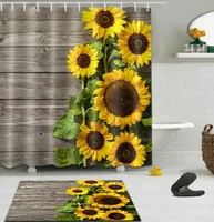 

Sunflower 3D digital print waterproof polyester shower curtain for bathroom