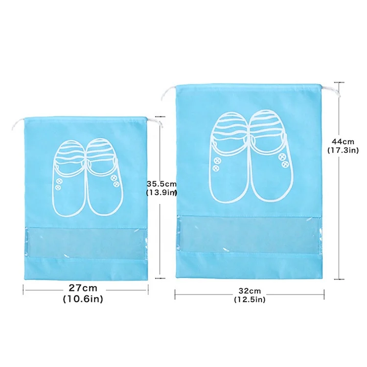
High quality cheap custom logo drawstring waterproof shoe dust bag for travel 