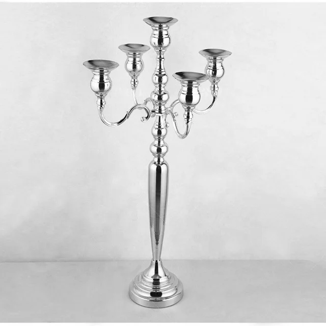 

free shipping )Wedding Luxury 5 arms 75cm gold metal table candelabra