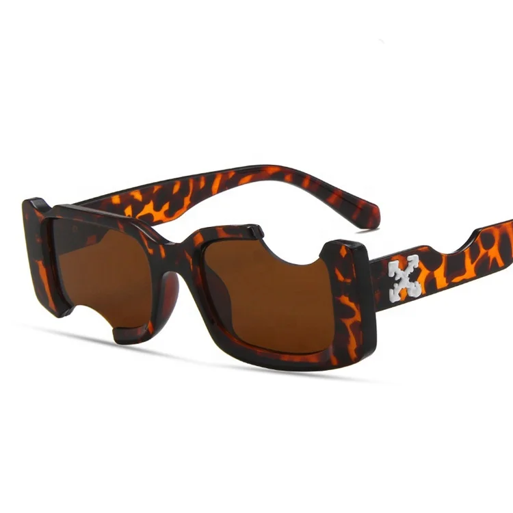 

2021 Hot Sale Women Fashion Trendy Square Sun Glasses Unisex Notch Acrylic Frame Sunglasses