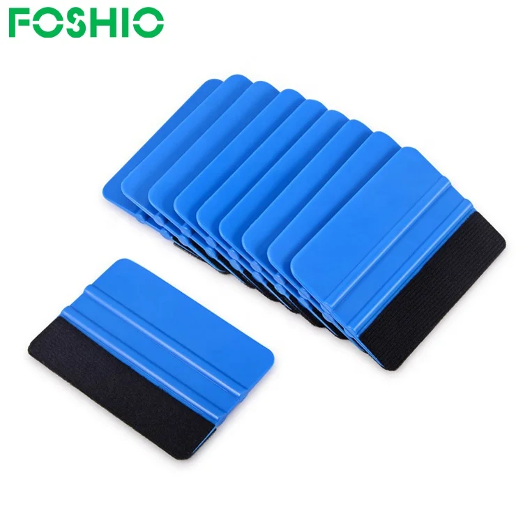 

Wholesale Custom Wallpaper Plastic Window Tint Tools Felt Vinyl Squeegee rakel, Blue