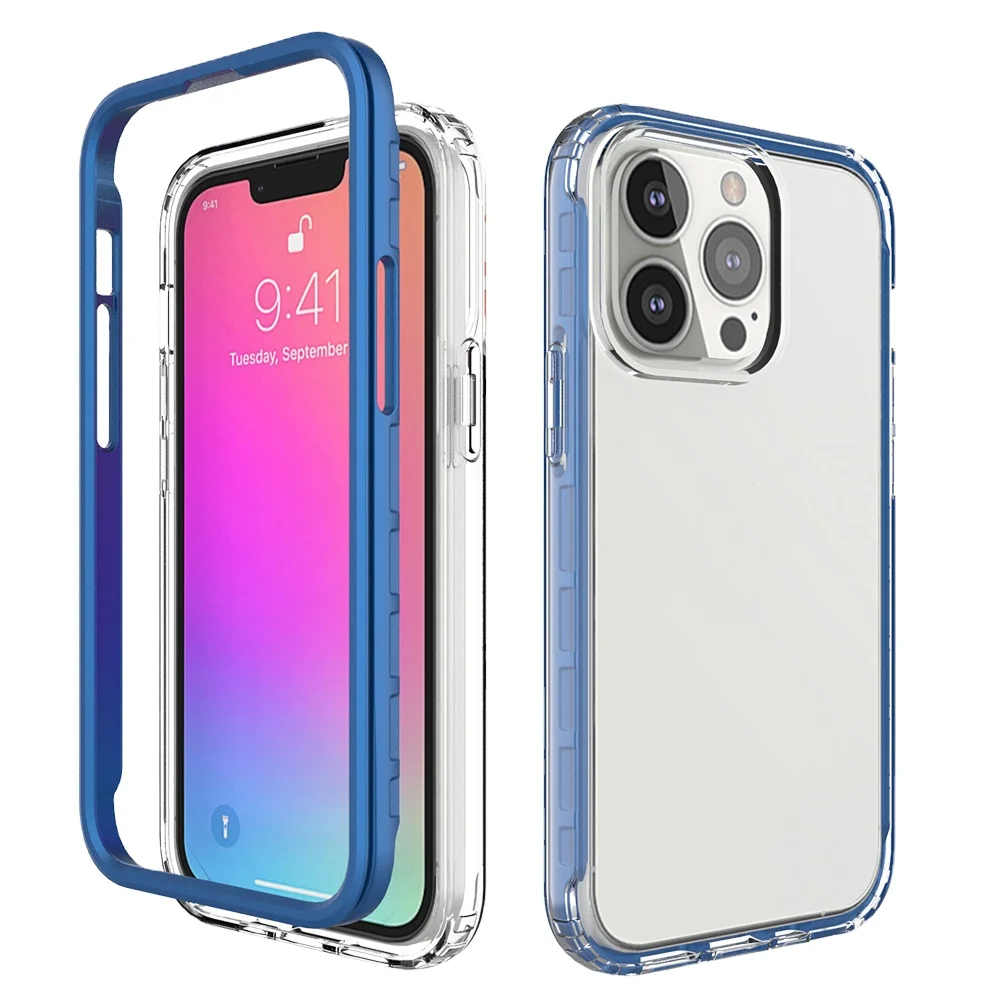 

The new 2021 case is suitable for IPhone13 Pro MAX 6.7 transparent TPU soft clear phone case PC anti-drop, 8 colors