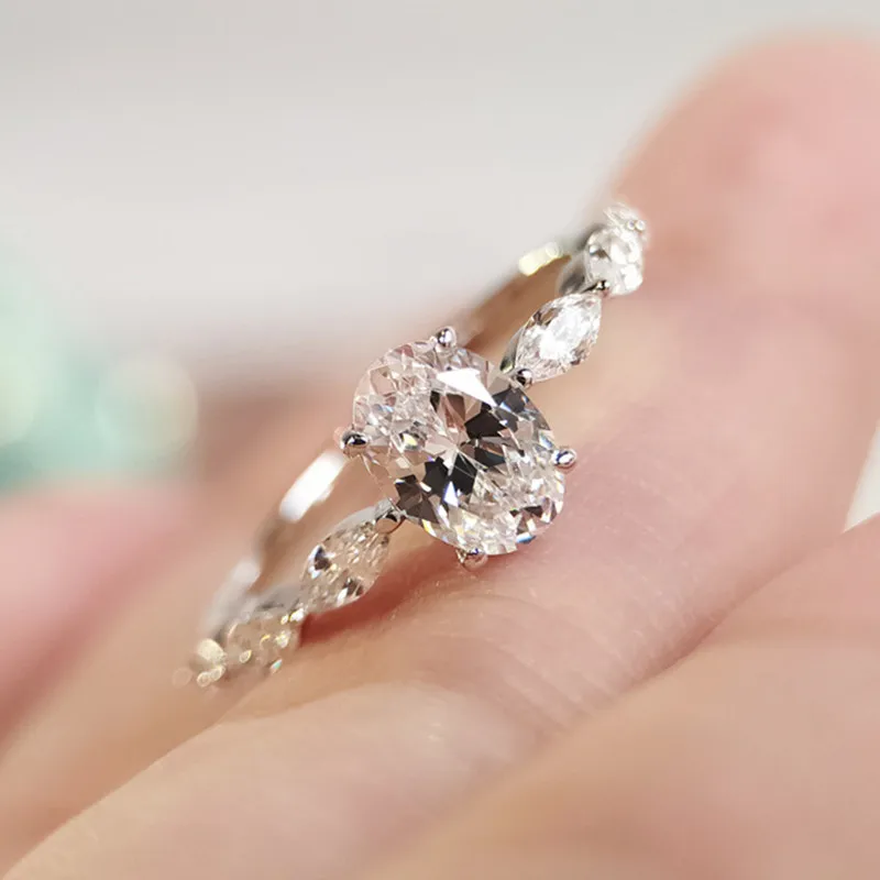 

CAOSHI Minimalist 925 Silver Fashion Crystal Finger Rings Women Wedding Zirconia Anillos Jewelry Wholesale Engagement Ring