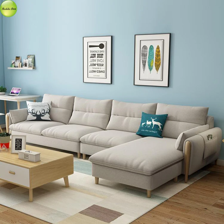 Luxury Fabric Low Price Corner Sofa Set Manufacture In Hyderabad 1011