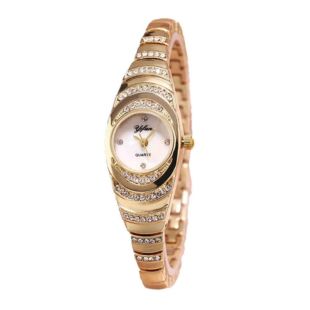 

Holiday Gift Fashion Diamond Alloy Strap Small Disc Ladies Luxury Quartz Watch, As picture