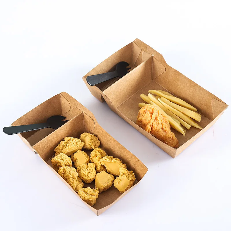 

Eco-friendly customized heat seal kraft paper fast food packaging box disposable sushi salad fruit lunch food takeaway boxes