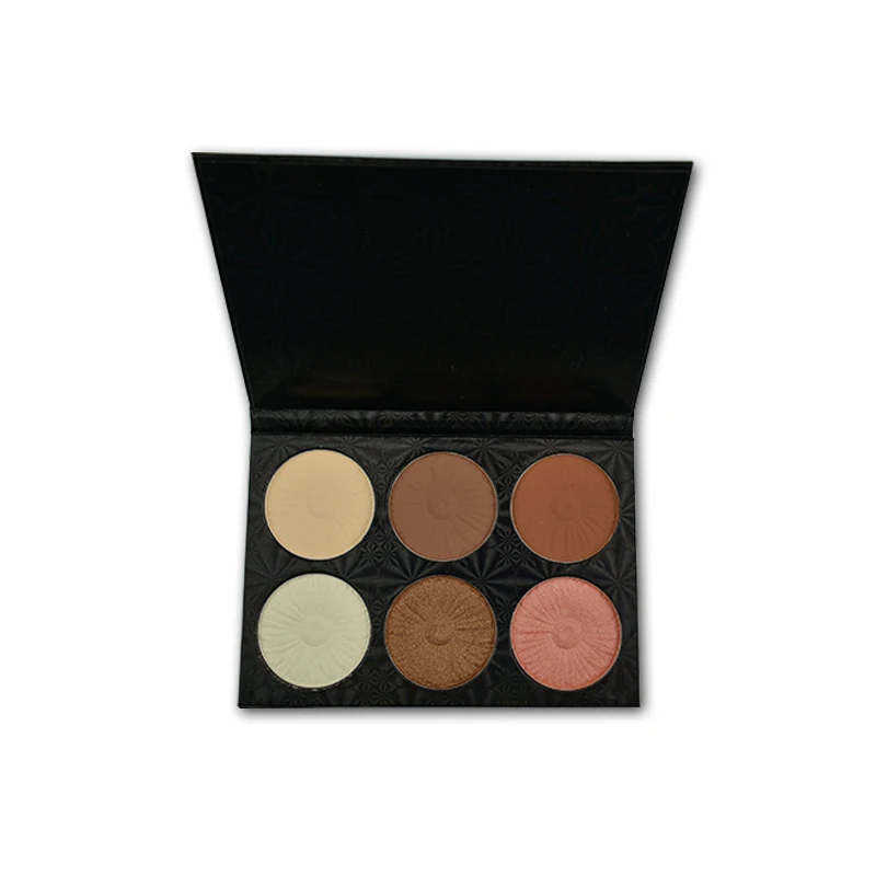 

OEM All Over Body 6 Colors Vegan High Pigment Long-lasting Face Makeup Pressed Contour Powder Private Label Highlighter Palette