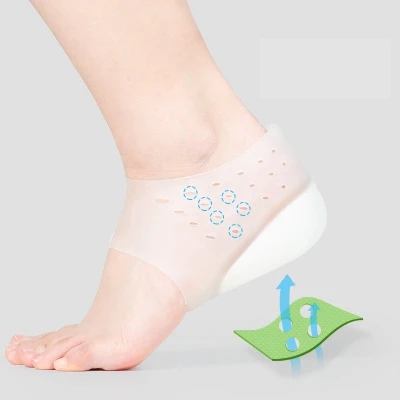 

N1540 Silicone Invisible Inner Height Insoles Lifting Increase Socks Foot Protection Pad Unisex Heel Cushion Hidden Insole