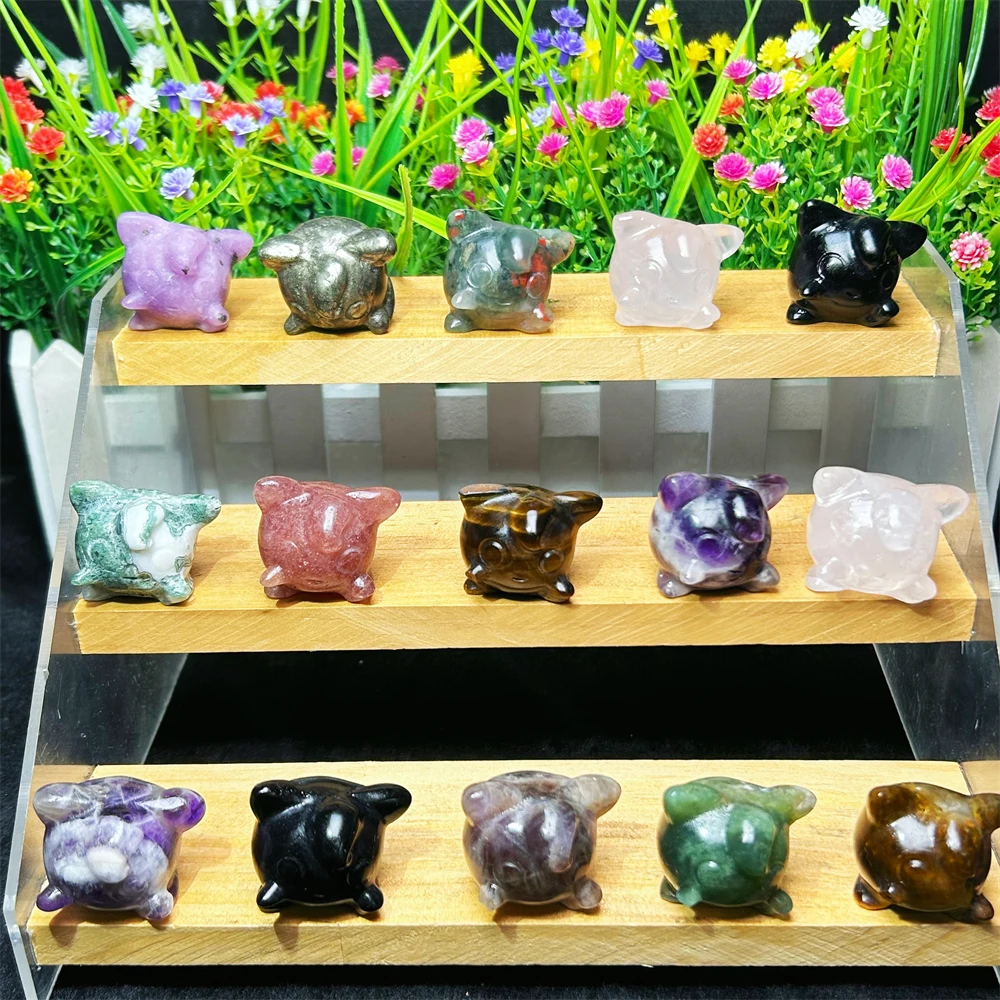 Wholesale Mini carvings Crystal crafts small size new Product cartoon figure polishing mix Jigglypuffs For gift