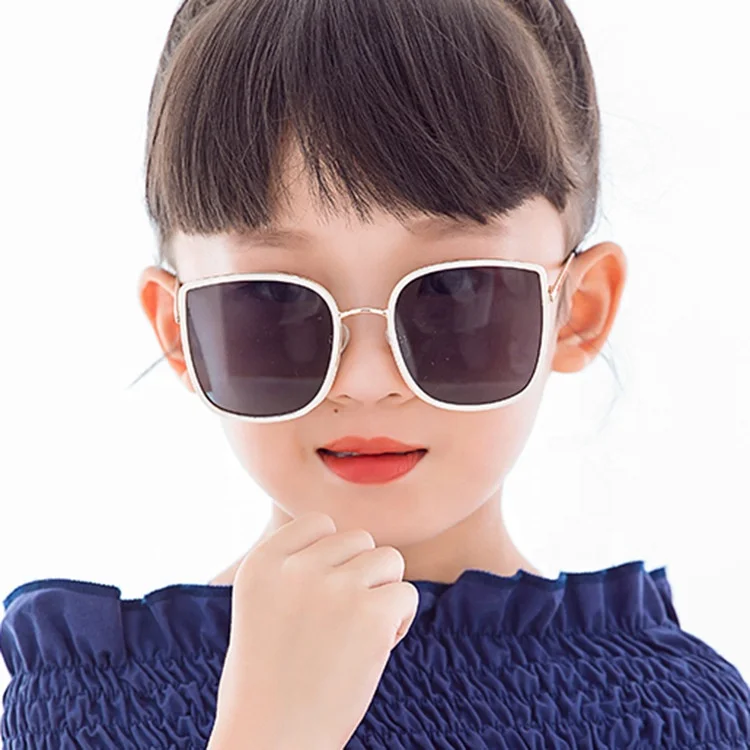 

DOISYER 2020 Custom metal white frame designer 100%uv square children shades sunglasses kids