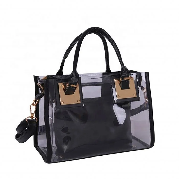 

2pcs MOQ Fashion Women Shoulder Bag Clear Jelly Clutch Purse Transparent Handbag
