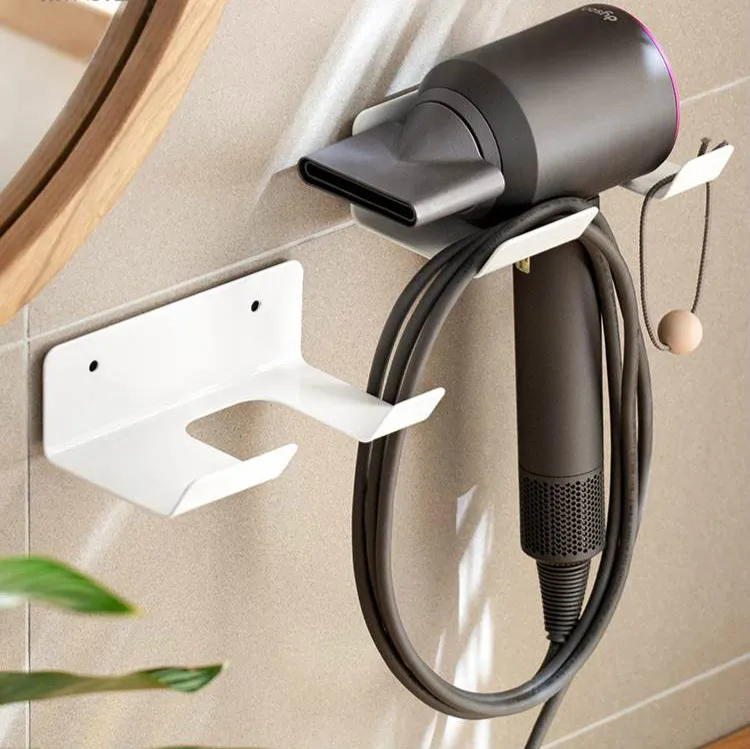 

Wall-mounted simple hair dryer holder toilet metal hair dryer holder