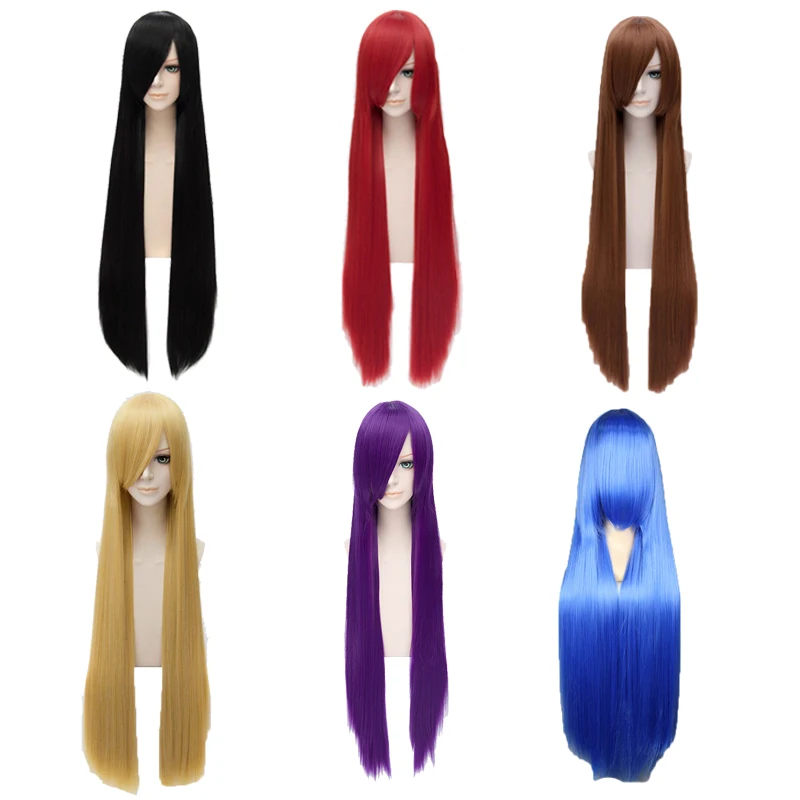 

Anime Cosplay Long Straight Synthetic Wig 80cm 100cm HairParty Fashion Wig