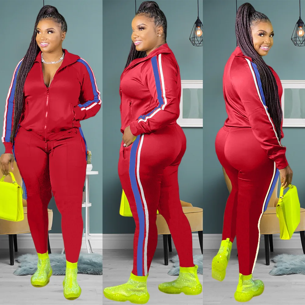 

Fashion Fall Sports Jogger Clothes Outfits Two Piece 4xl Plus Size Jogging Set Suits Wholesale For Women, 3 colors
