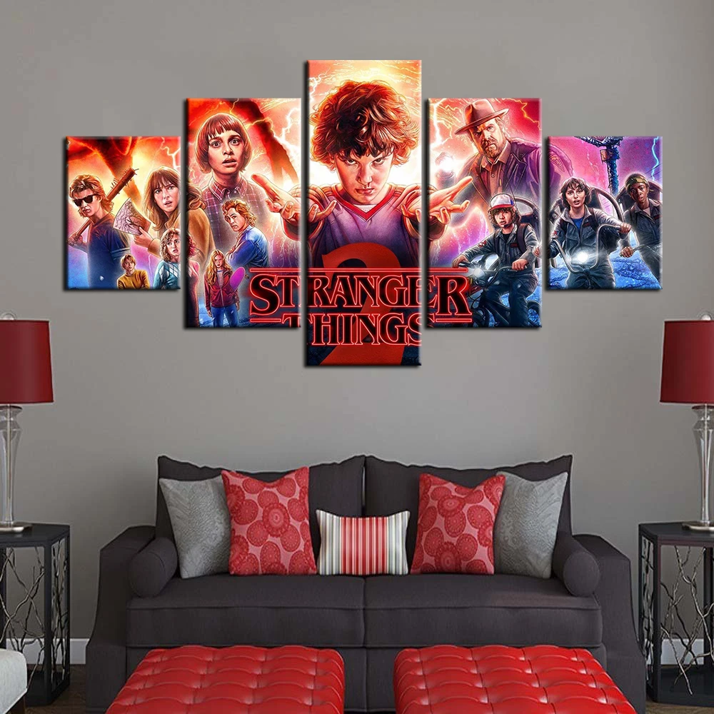 

Game Poster Stranger Things Wallpaper Sofa Background Wall Cover Stickers Bedroom Decoration Christmas Gifts Canvas Oil Painting, Multiple colours