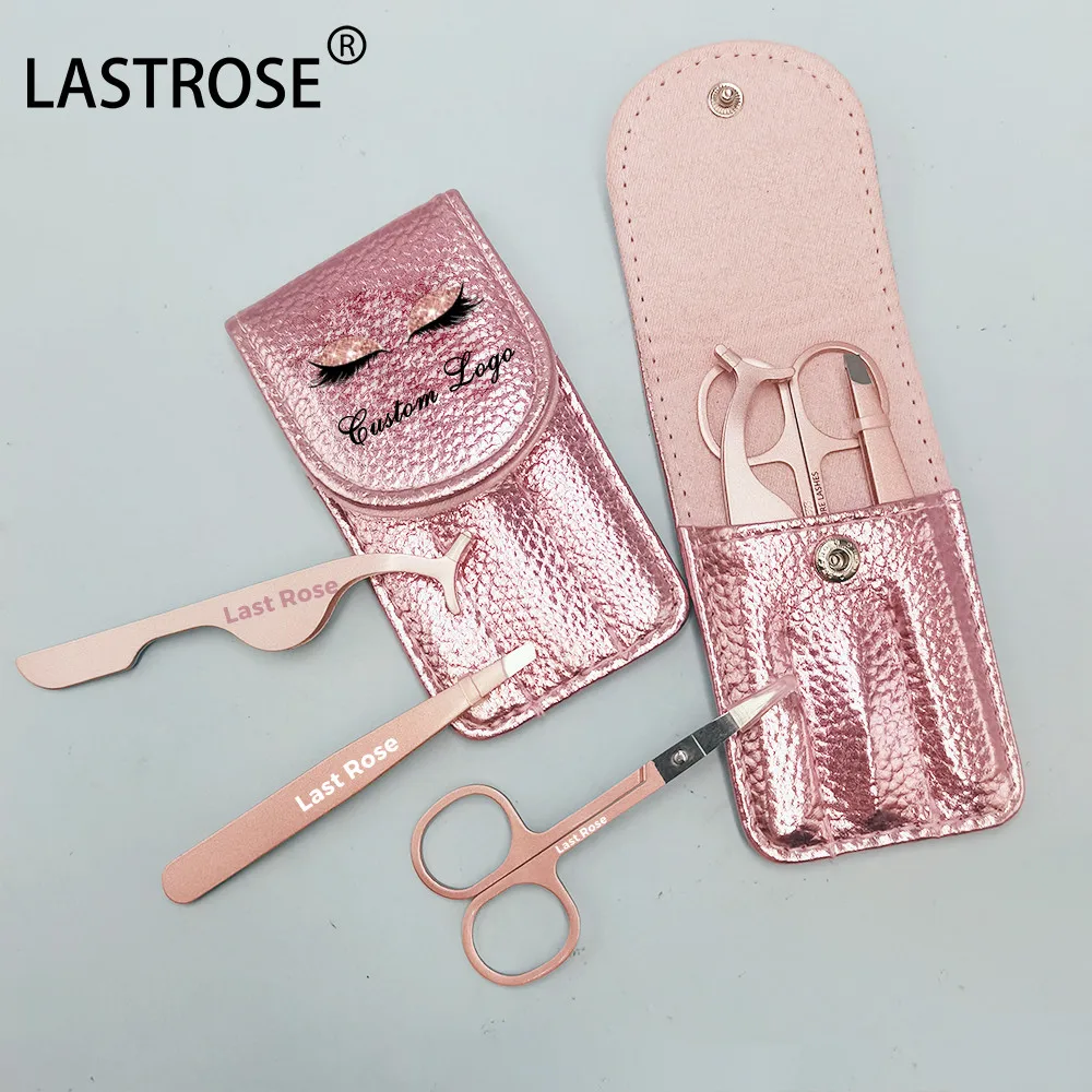 

Stainless steel false lashes tools Custom logo tweezers eye lash tools Private label eye lash tweezers eyebrow set