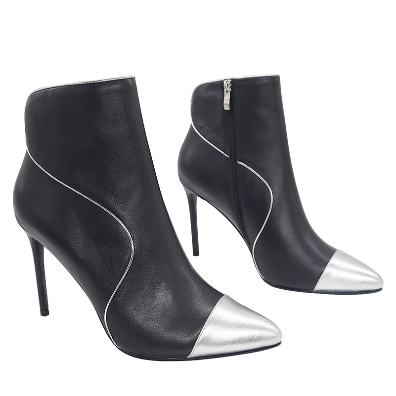 

Cow Leather Shoes Shoe Upper Leather Ankle Heel Boots Women