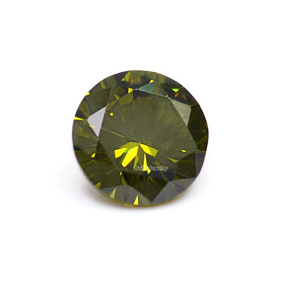 Baifu Jewelry 1-3mm Zirconia Loose Round Olive Cz Stones