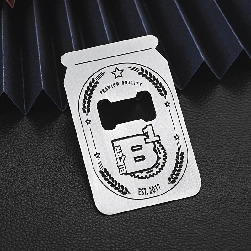 

Wholesale stainless steel poke card blank customized bottle opener gift, Custom color