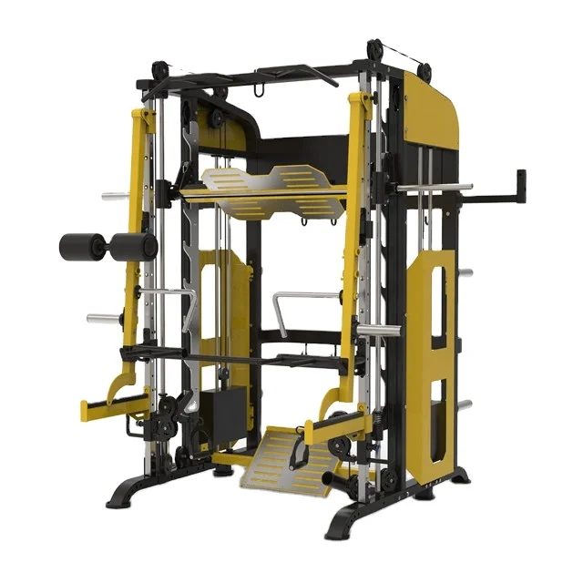 

Gym Home Smith Multi Functional Station with Leg Press Platform and Moving Arm, Black, red, blue, yellow, grey, apple green...