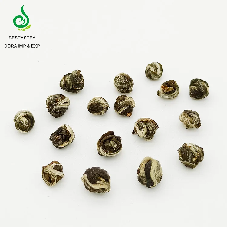 Best Spring Handmade Gold Medal Jasmine Dragon Pearl Scented Tea Jasmine flower flavored tea Green Tea Ball Brands
