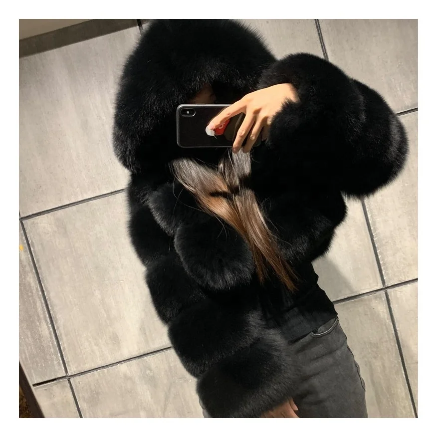 

Wholesale Winter Clothes For Women Coats Trendy Jacket Short Fox Fur Coat Women Cropped Plus Size Winter Women's Fur Coats, Picture