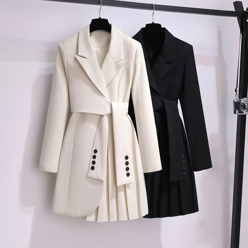 Boutique Wholesale 2026 Autumn Temperament Dress Slimming Waist Fashion Suit Dress Slimming Design Suit Women Dress