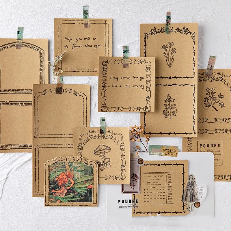 

30 pcs/pack Vintage Kraft Paper Memo Pad Book Portable Plan Notebook Label Sticker Children School Office Supply