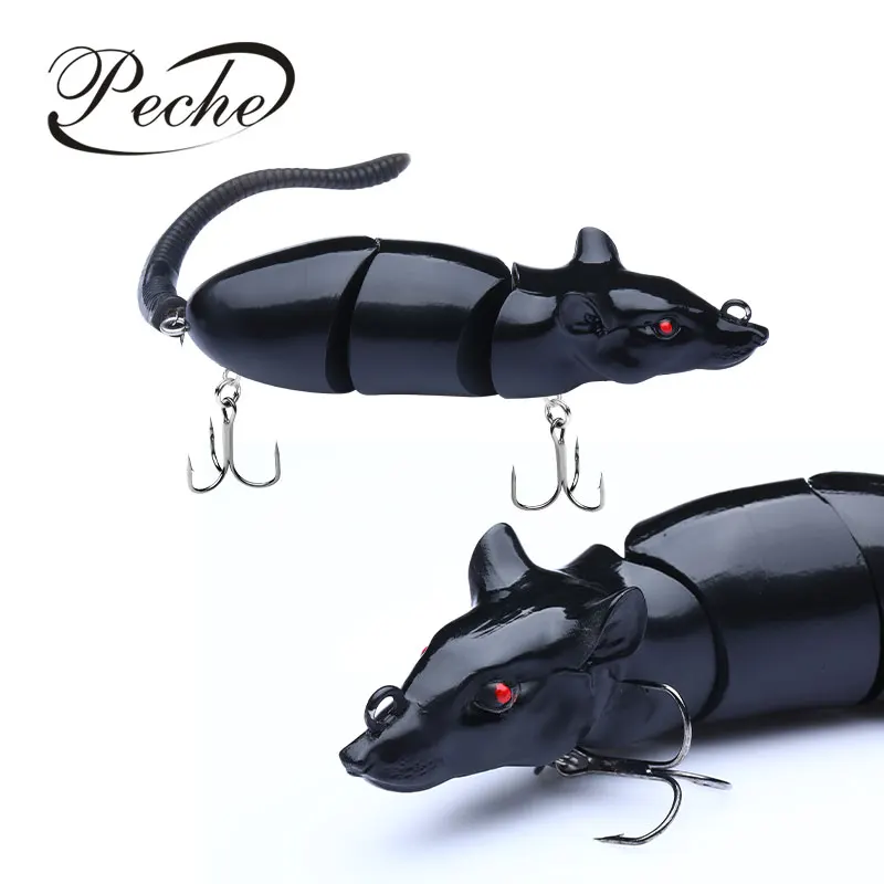 

Custom Leurre De Peche Fishing Bait 14cm/72g Bionic Mouse Swimbait Se Uelos De Pesca 3 Jointed Stickbait Hard Fishing Bait, Customized