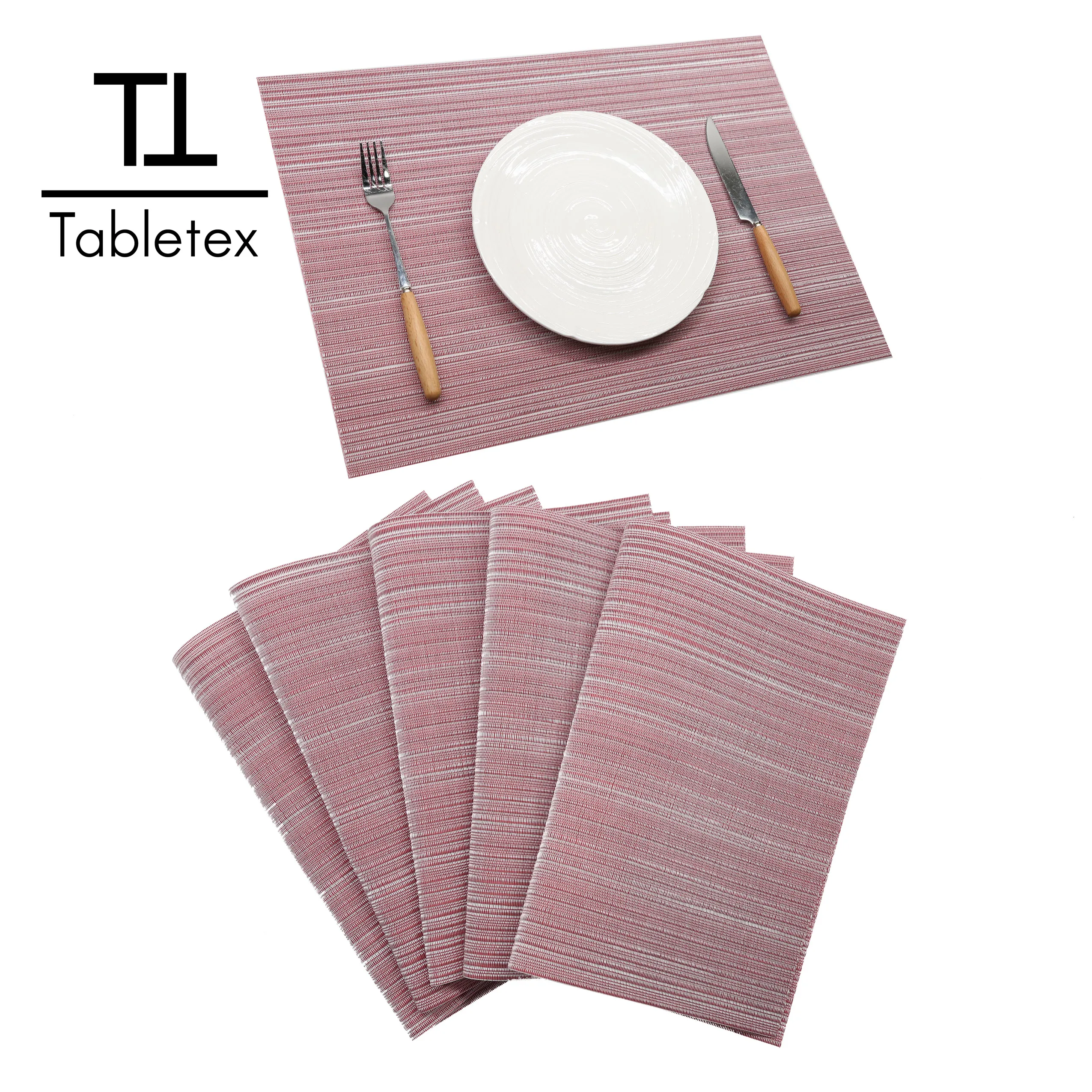 

Tabletex Dining Table Washable Woven Vinyl Placemat Non-Slip Heat Resistant Kitchen Table Mats Easy to Clean, Could be any color