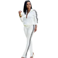 

Two Piece Set Women Clothing Casual Side Striped Sports Pant Set