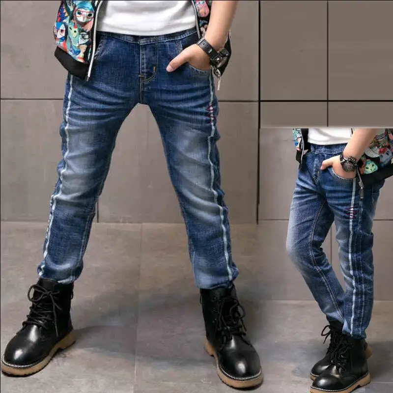

2021 INS New Fashion Kids Boys Jeans Spring Clothes Denim Long Pants Baby Casual Trousers Solid Color Children Clothing