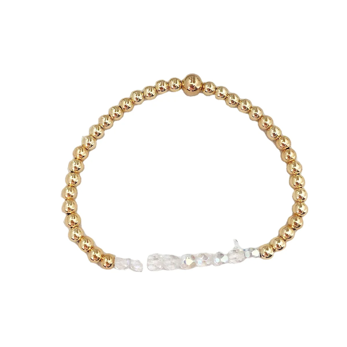 

925 SILVER rose gold Bead crystal beaded stretch Sparkle Bracelets, Picture shows