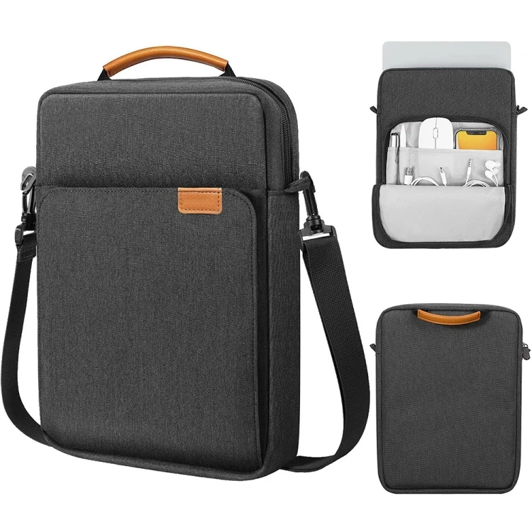 

Wholesale Polyester Fabric 13.3 Inch Shoulder Crossbody Bag Water-resistant Handheld Laptop Bag
