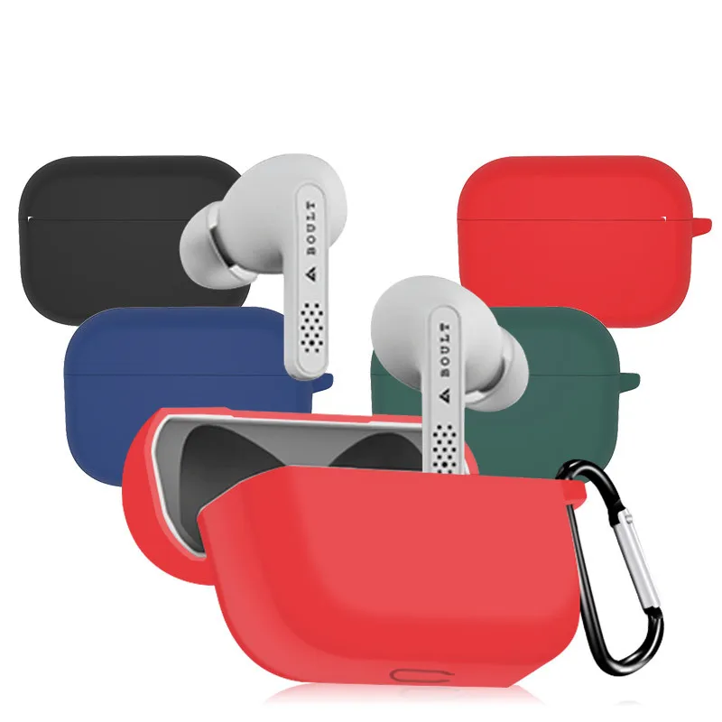

Wholesale For Boult Audio Propods Case Silicone Earphone Shockproof Protective Case Cover with Hook, 4 colors