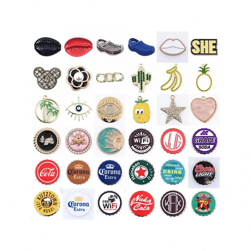 

hot sale Beer can designer shoe charm bling diamond luxury shoe charm for women sandals decoration metal shoe charm fit for clog