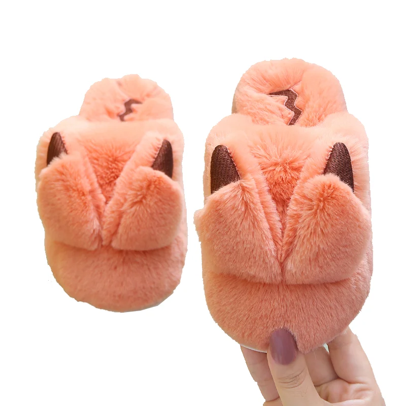 

Pikachu kids cotton slippers winter girls cartoon cute Home apartment parent-child shoes indoor warm plush non-slip slippers