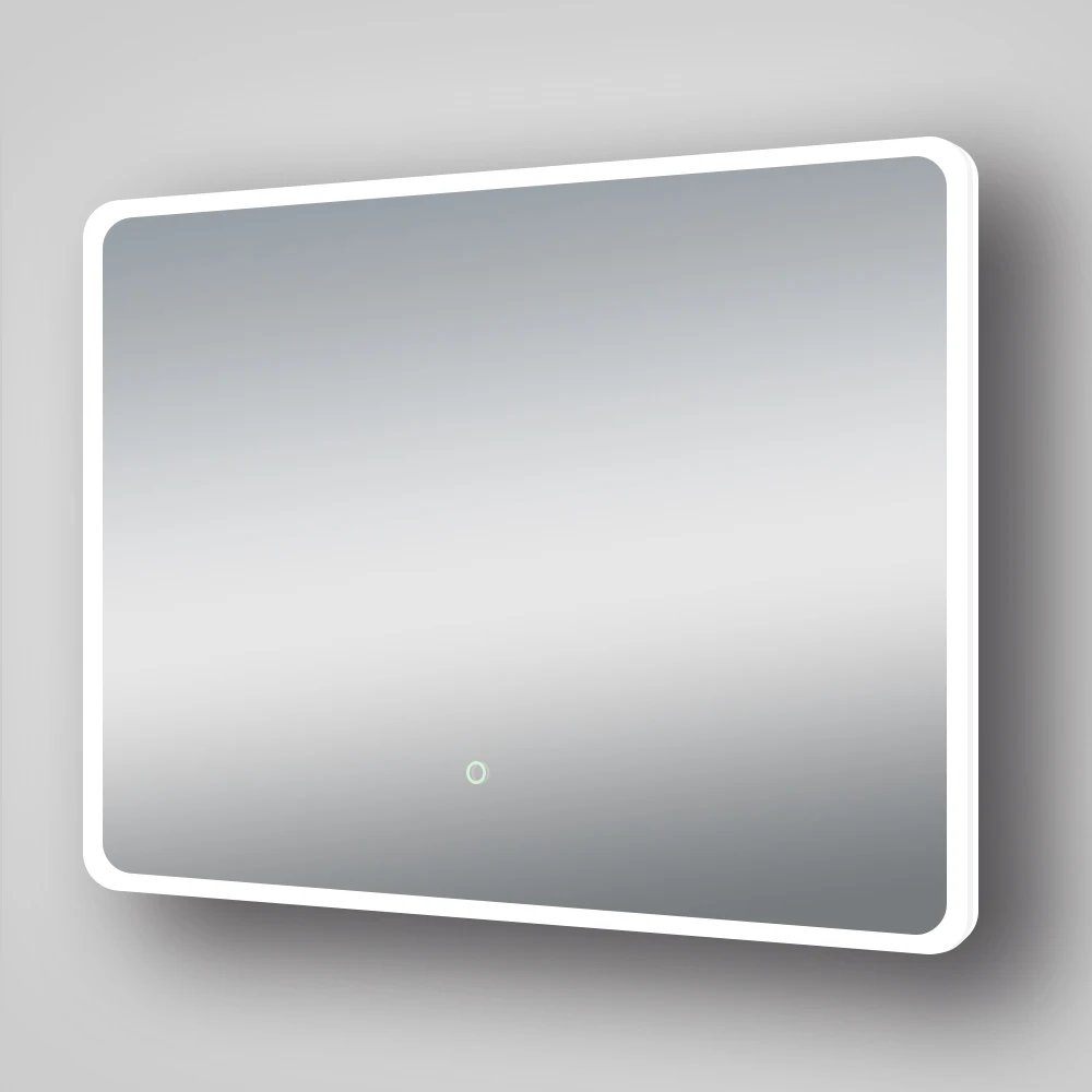 Custom size best selling rectangle with round corner LED bathroom infinity mirror with touch screen