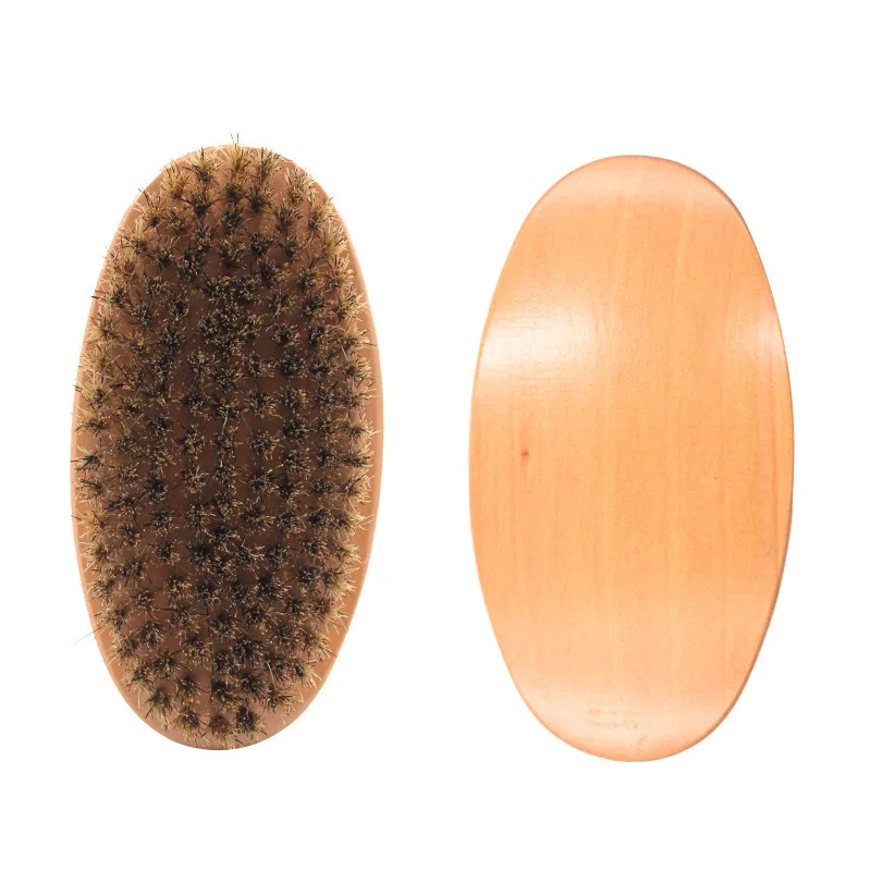 

Custom logo men boar bristle beard Wooden 360 wave brush comb