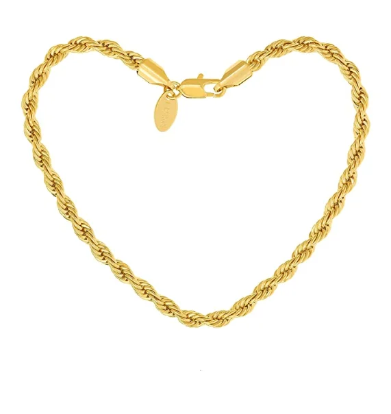 

Women Anklet Jewelry 14k Gold Simple Twisted Rope Chain Anklet