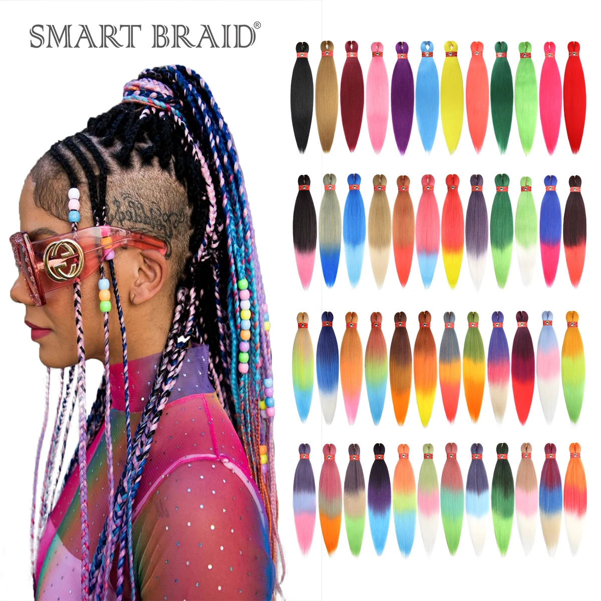 

Flame Retardant Braid Hair Easy Braid Hair Colorful Chemical Fiber Braided Hair Extension