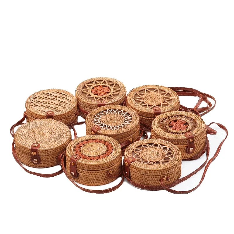 

Rectangular Wicker Handbag Round Straw Bag Straw Beach Bag, Variety