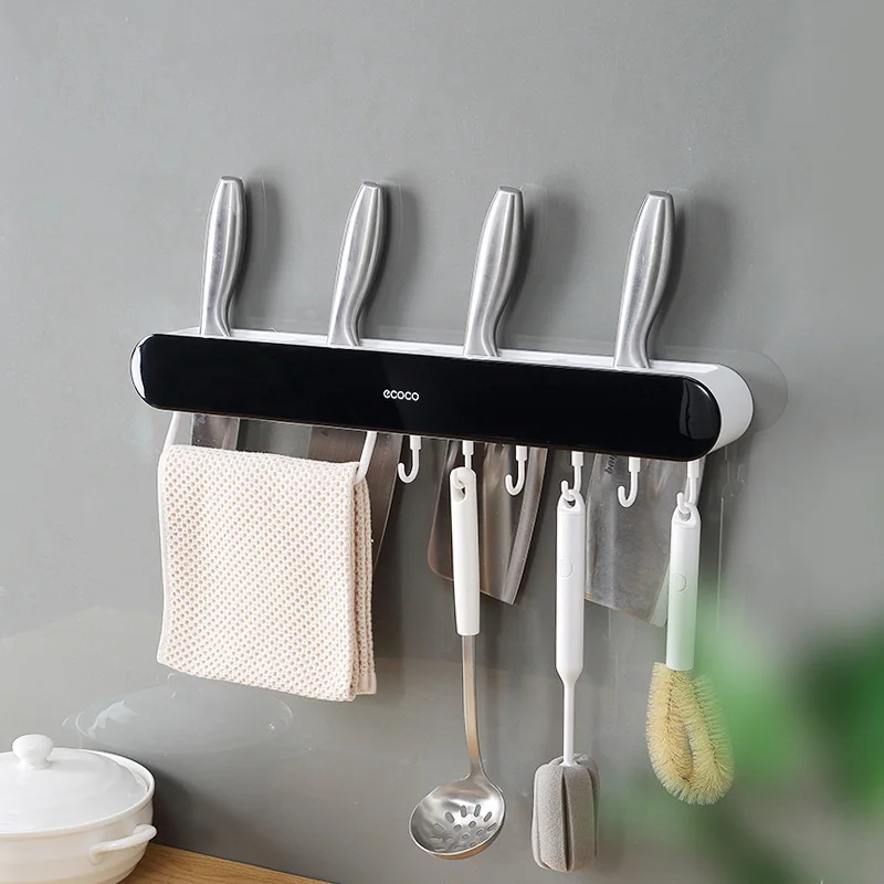 

Dropshipping ECOCO Kitchen Accessories Storage Box Chef Hook Towel Bar Plastic Holder Knife Rack