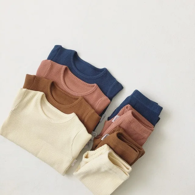 

2 pieces Baby Boys Clothes Ribbed Set Soft Autumn Clothes